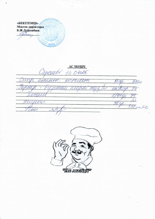 16.04.2025ж. ас мәзірі